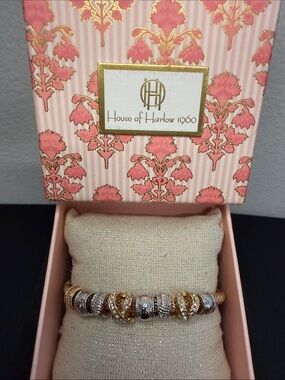 House of Harlow 1960 | Two-Tone Pave Twist Mesh Bracelet w/ Rhinestones ✨